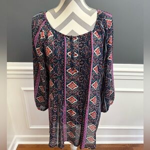 Forever 21 + Floral 3/4 Lenght Sleeve Blouse Size 2X